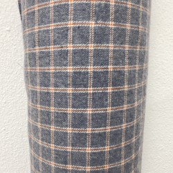 Cotone Biologico ,tinto a filo, Quadri Bicolor, Grigio-Ruggine