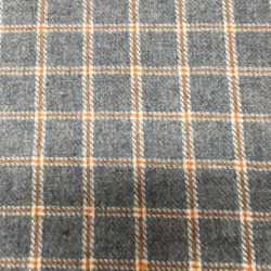 Cotone Biologico ,tinto a filo, Quadri Bicolor, Grigio-Ruggine