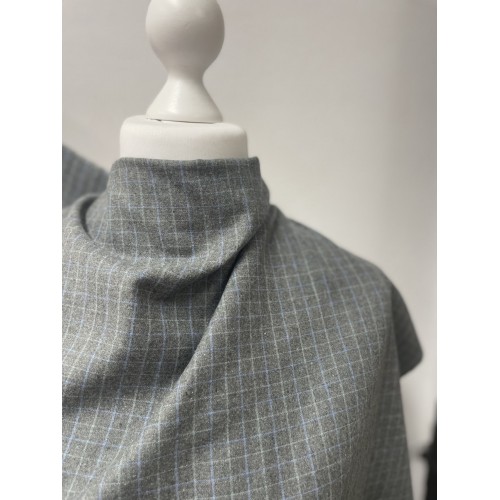 Cotone Bio Invernale, Grigio Scuro , Quadri...