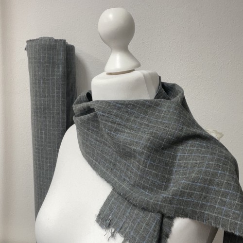 Cotone Bio Invernale, Grigio Scuro , Quadri...