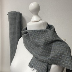 Cotone Bio Invernale, Grigio Scuro , Quadri Celesti