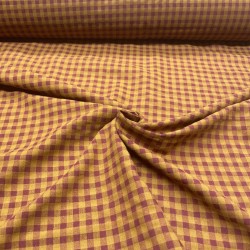 Cotone misto riciclato , Quadri , Melanzana - Bronzo
