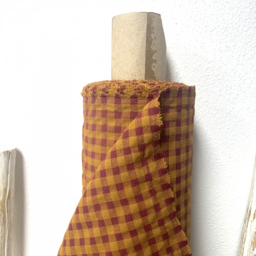 Cotone misto riciclato , Quadri , Melanzana -...