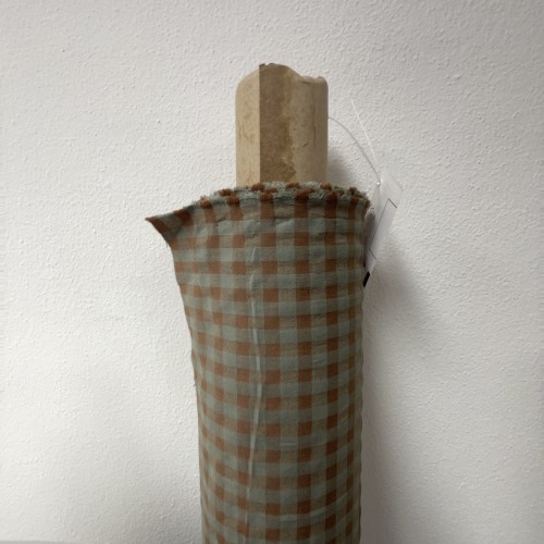 Cotone misto riciclato , Quadri , Marrone-...