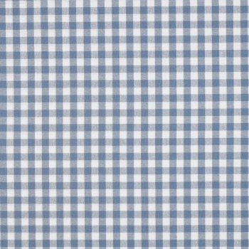 Cotone Popeline, Quadri, Blu