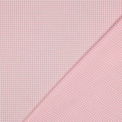 Cotone Popeline, Quadri piccoli , rosa