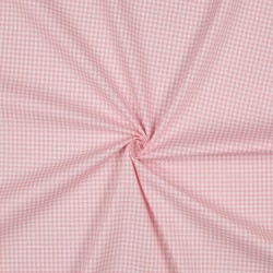 Cotone Popeline, Quadri piccoli , rosa