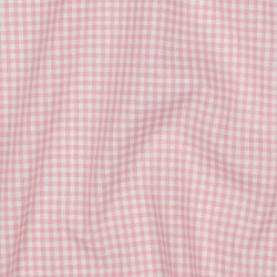 Cotone Popeline, Quadri piccoli , rosa