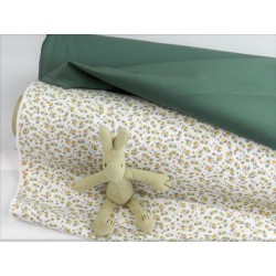 Velluto di cotone a coste sottili, Elastico, Verde