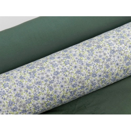Velluto di cotone a coste sottili, Elastico, Verde