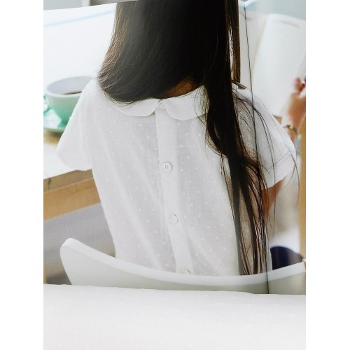 Plumeti Cotton Liso con  ricamo in rilevo, Bianco