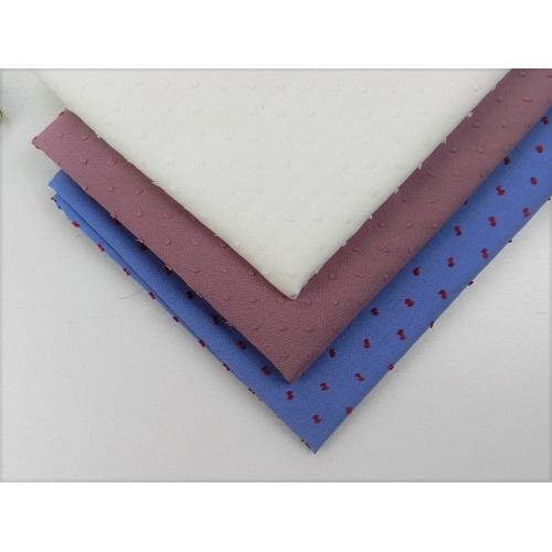 Plumeti Cotton Liso con  ricamo in rilevo, Bianco