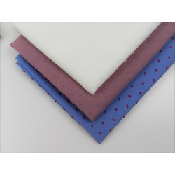 Plumeti Cotton Liso con  ricamo in rilevo, Bianco