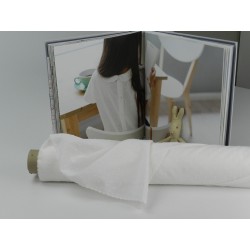 Plumeti Cotton Liso con  ricamo in rilevo, Bianco