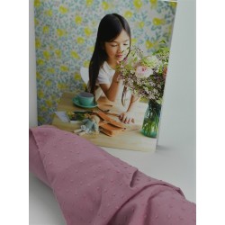 Plumeti Cotton Liso Color  ricamo in rilevo , lilla