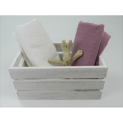 Plumeti Cotton Liso Color  ricamo in rilevo ,...