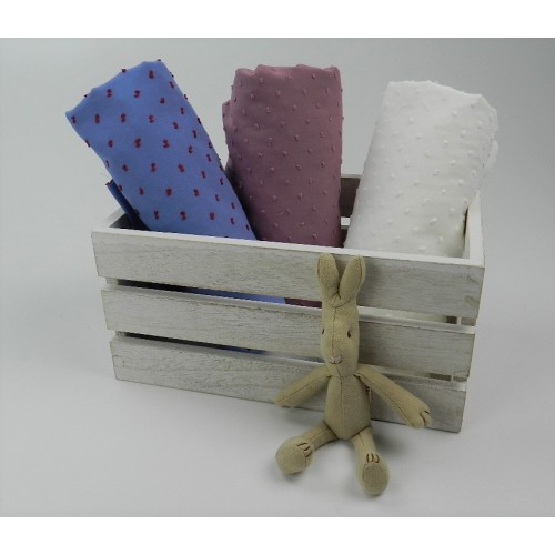 Plumeti Cotton Liso Color  ricamo in rilevo ,...
