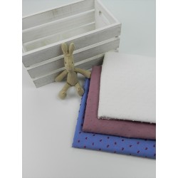 Plumeti Cotton Liso Color  ricamo in rilevo , lilla