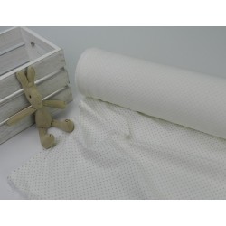 Lino Cotton,  Bianco con Pois Grigi