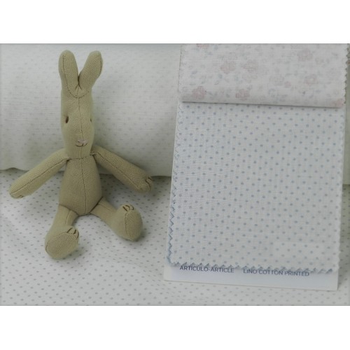 Lino Cotton,  Bianco con Pois Grigi