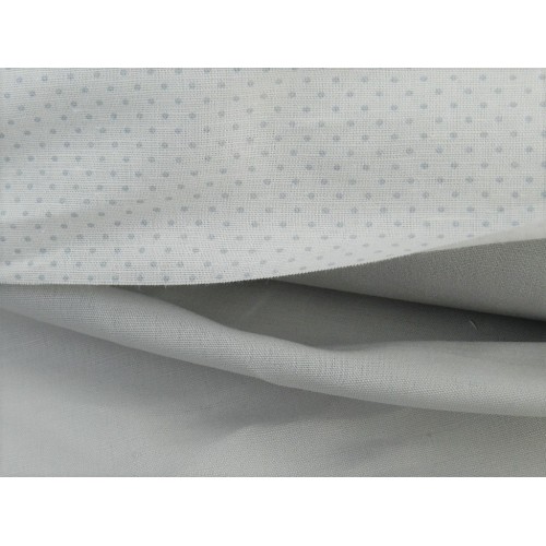 Lino Cotton,  Bianco con Pois Grigi