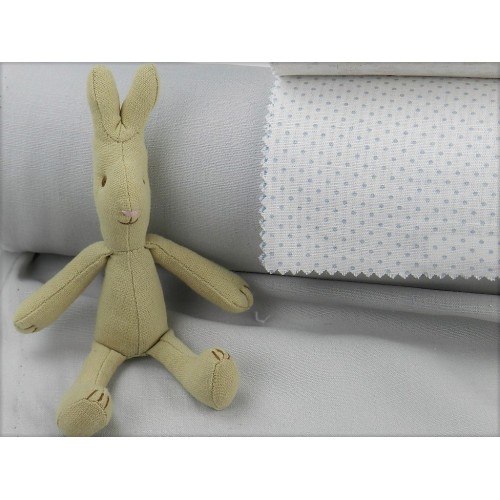 Lino Cotton,  Bianco con Pois Grigi
