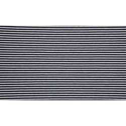Jersey di Cotone con Righe sottili 3mm, Bianco / Blu Navy