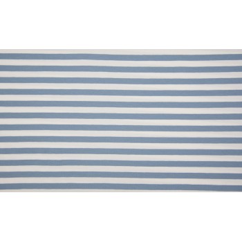 Jersey di Cotone con Righe larghe 1cm, Bianco / Celeste 2