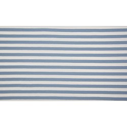 Jersey di Cotone con Righe larghe 1cm, Bianco / Celeste