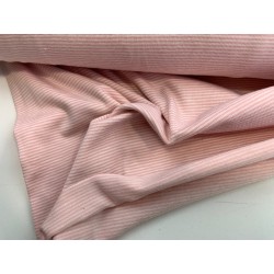 Jersey di Cotone-Righe sottilissime 1mm, Bianco/Salmone