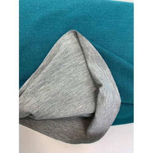 Jersey di Cotone , Double Face, Petrol-Grigio