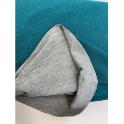 Jersey di Cotone , Double Face, Petrol-Grigio