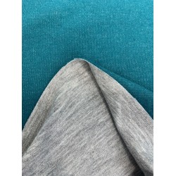 Jersey di Cotone , Double Face, Petrol-Grigio