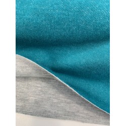 Jersey di Cotone , Double Face, Petrol-Grigio
