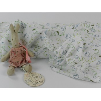 Cotone Voile Bio, Bianco con Gattini