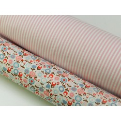 Cotone Vichy, Rosa, Righe Bianche