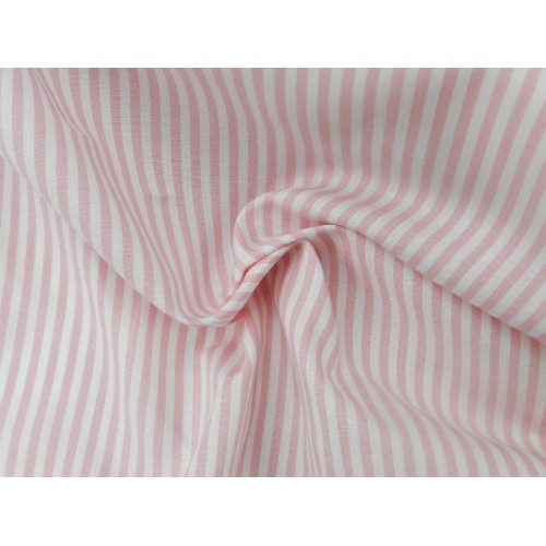 Cotone Vichy, Rosa, Righe Bianche