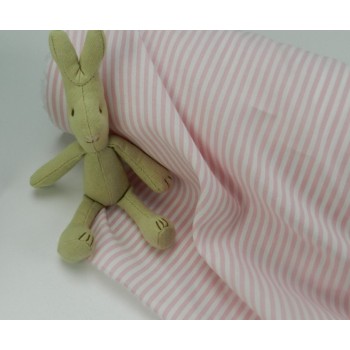 Cotone Vichy, Rosa, Righe Bianche