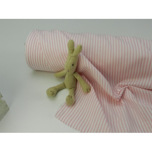 Cotone Vichy, Rosa, Righe Bianche