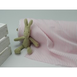 Cotone Vichy, Rosa, Righe Bianche