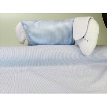 Cotone Vichy, Righe  Celeste/Bianco 2
