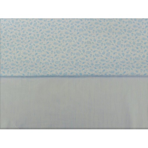 Cotone Vichy, Righe  Celeste/Bianco