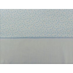 Cotone Vichy, Righe  Celeste/Bianco