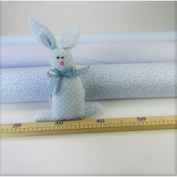 Cotone Vichy, Righe  Celeste/Bianco