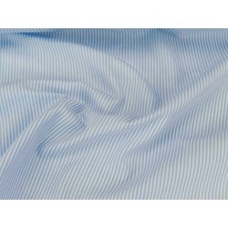 Cotone Vichy, Righe  Celeste/Bianco