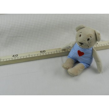 Cotone Vichy, Beige, Righe Bianche 2