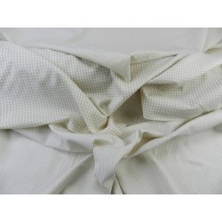 Cotone Vichy, Beige a quadretti piccoli bianchi