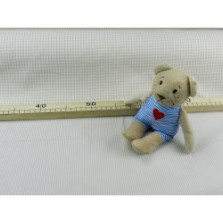 Cotone Vichy, Beige a quadretti piccoli bianchi