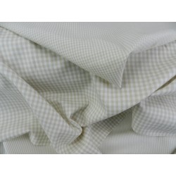 Cotone Vichy, Beige a quadretti piccoli bianchi