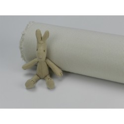 Cotone Vichy, Beige a quadretti piccoli bianchi